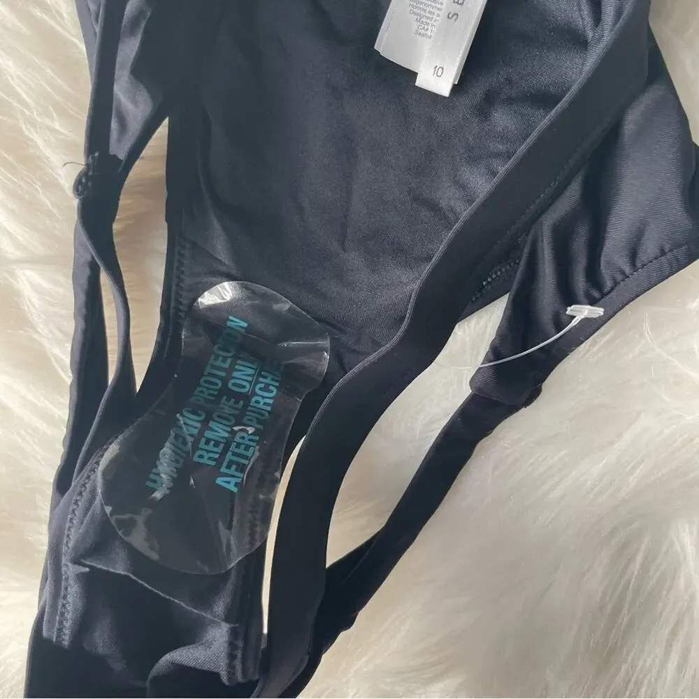 Black Strappy Bikini Bottoms NWOT Size 6 by Seafolly